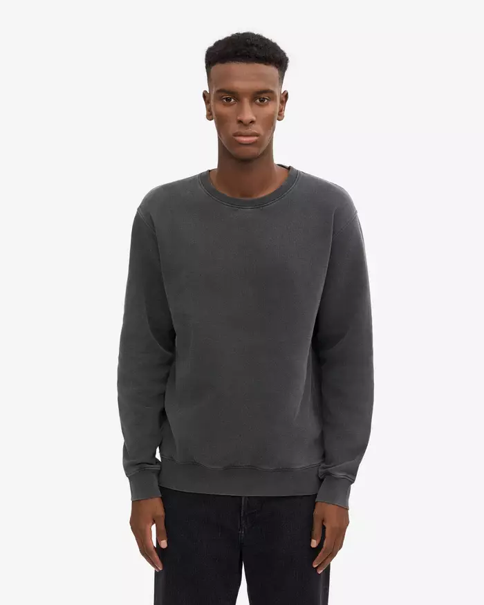 Colorful Standard Classic Organic Crew Sweatshirt Faded Black Herren schwarz grau